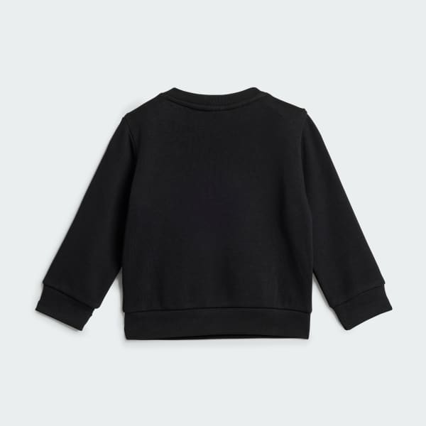 Negro Conjunto sudadera cuello redondo y pantalón (Bebé)
