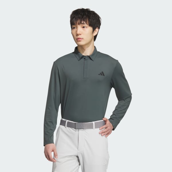 Grey Long Sleeve AEROREADY Polo Shirt