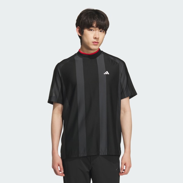 Black AEROREADY Adizero Bodymapping Jacquard Mock Neck Short Sleeve Shirt