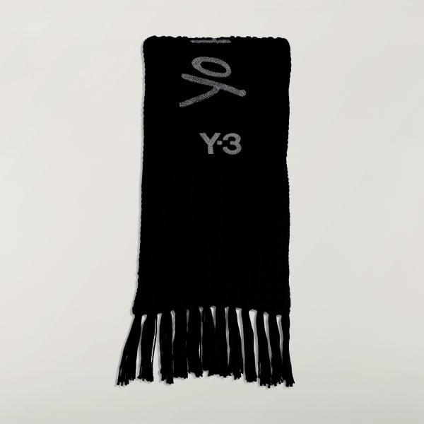 Svart Y-3 Oversized Chunky Knit Skjerf
