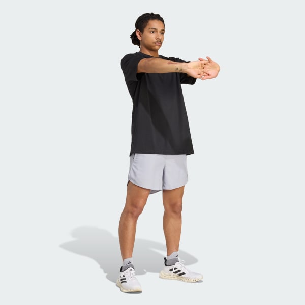 Negro PLAYERA GRÁFICA JASPEADA DE RUNNING