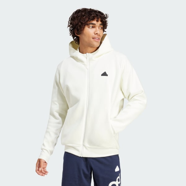 adidas Z.N.E. Premium Full-Zip Hooded Track Jacket - White | Men's