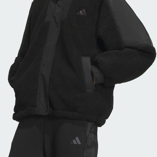 アディダス ワーディング ルーズフィット ボア フルジップアップ