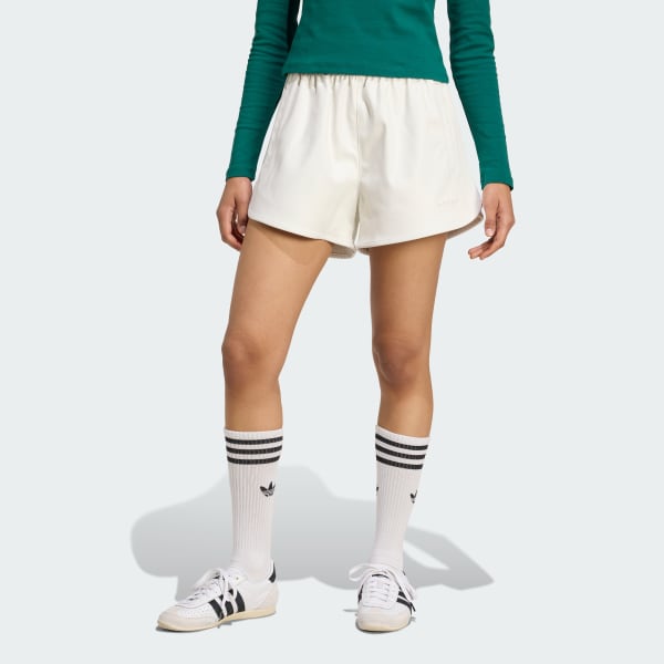 White Pleather Sprinter Shorts