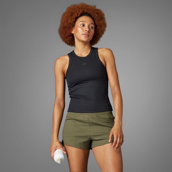 Negro Camiseta sin mangas ajustada All Gym Seasonal Rib 3 Rayas tonales