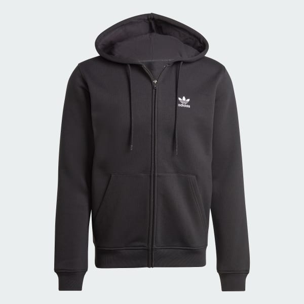 adidas Trefoil Essentials Full Zip Hoodie Black adidas UK
