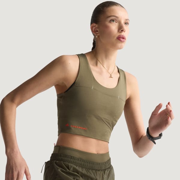 Green Adi365 H.Koumori Running Crop Top