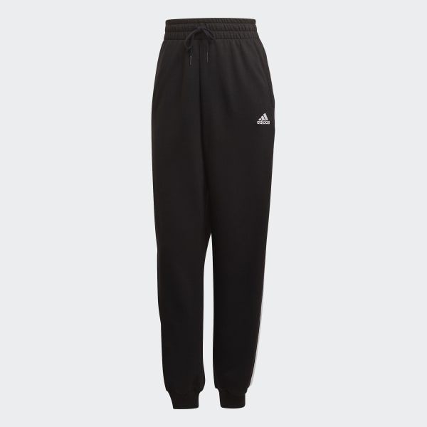Black adidas Essentials Studio Lounge 3 Stripes Joggers adidas UK