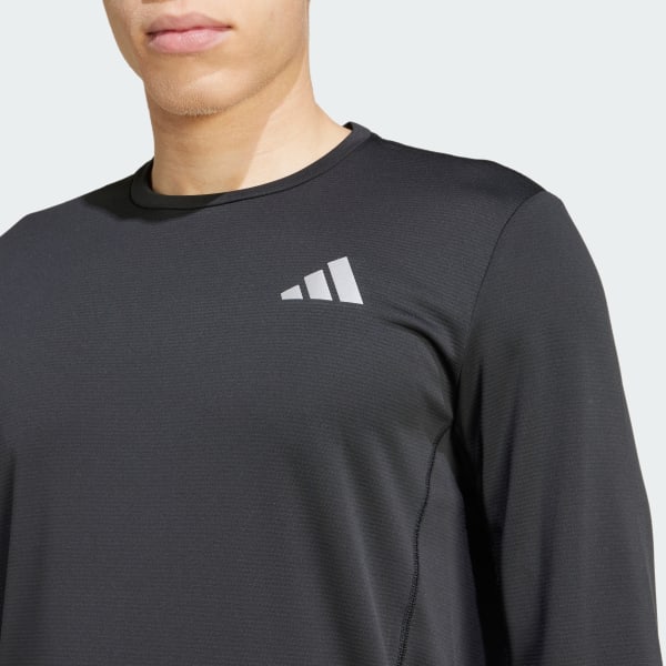 アディダス アディゼロ 駅伝 ランニング長袖Tシャツ - ブラック