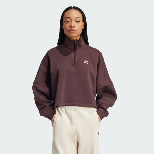 Half zip fleece sweatshirt top