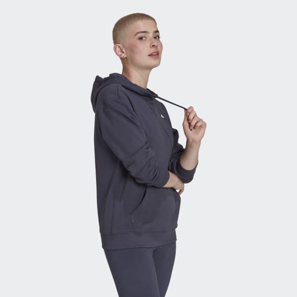 Blue Embroidered Hoodie