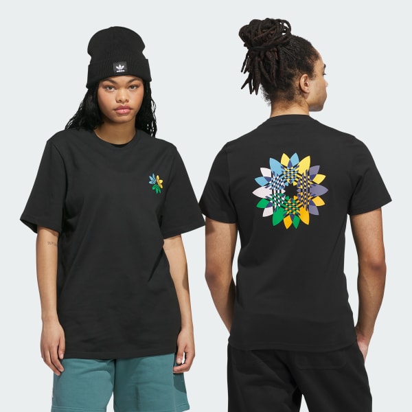 Negro Camiseta Skateboarding Pinwheel Trifolio