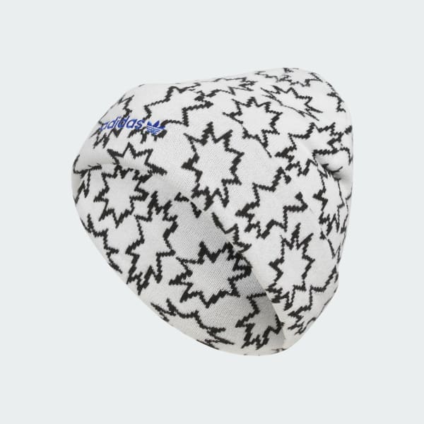 Blanco Gorro Beanie Estampado Burst