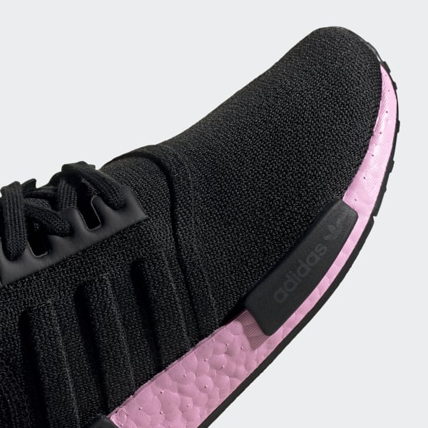 adidas originals nmd r1 trainers in black and pink