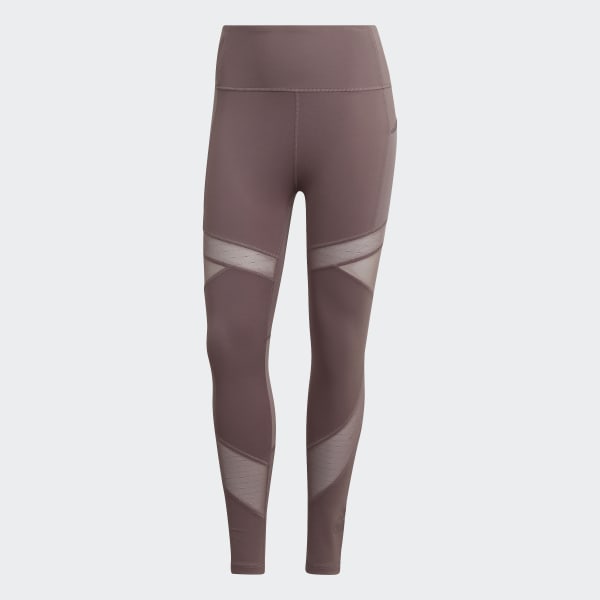 Fioletowy adidas Circuit High-Waisted 7/8 Mesh Tights NEC02