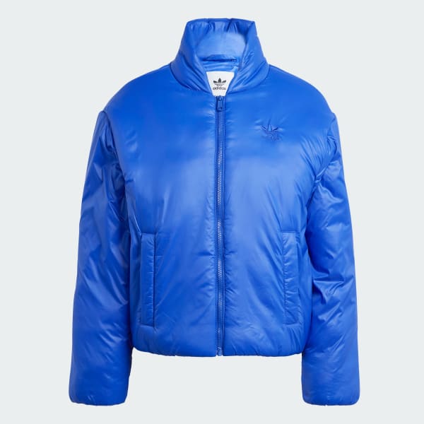 Blue Duvet Big Trefoil Short Jacket