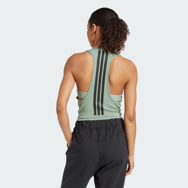 Hijau Tank Top Bra Power 3-Stripes Racerback