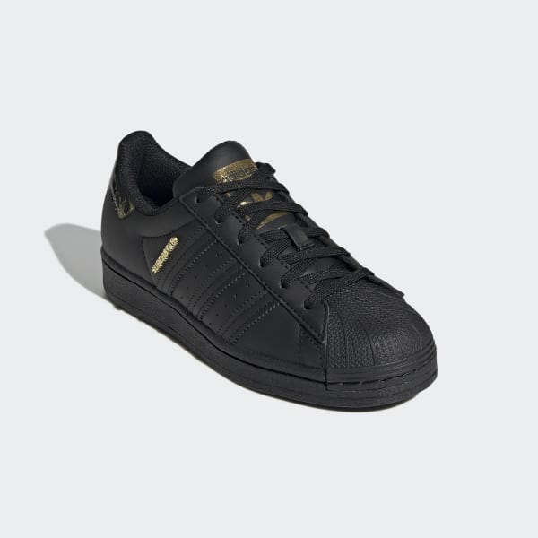 Kids' adidas Superstar Shoes Black Gold H03992