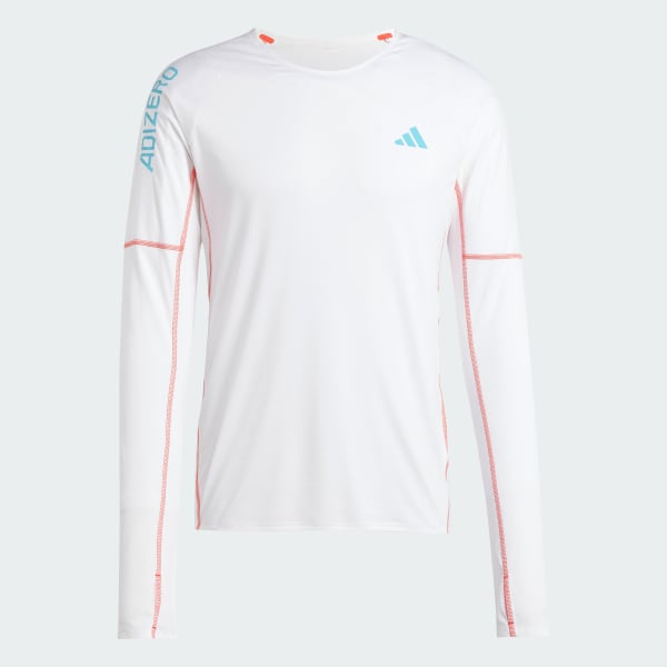 Blanco Polo Manga Larga Adizero Running