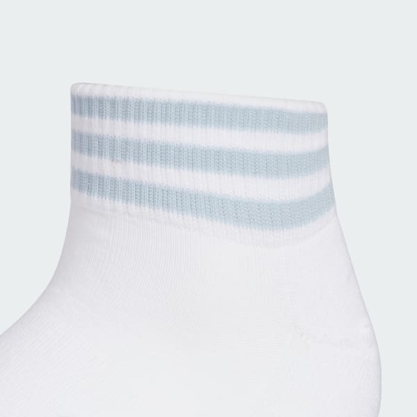 ホワイト 【ゴルフ】アンクル丈 スリーストライプ クッションソックス