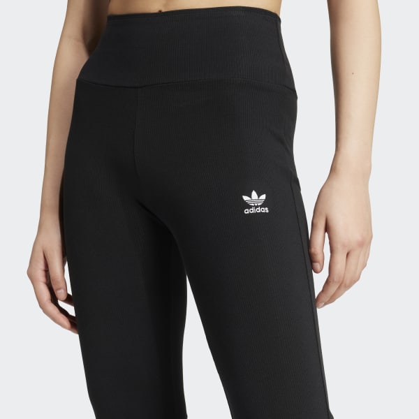 adidas Essentials Rib Flared Leggings - Black | Free Shipping with