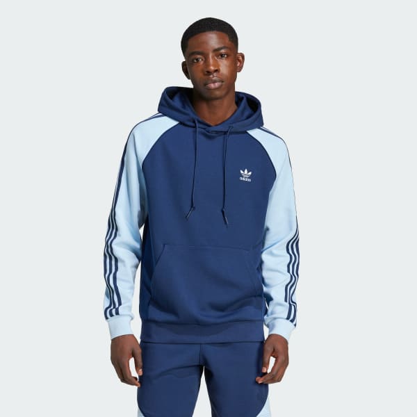 Bleu Sweat-shirt à capuche Colorblocked SST