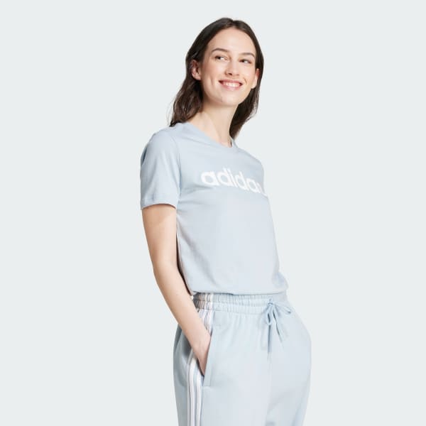 Bleu T-shirt slim logo Essentials