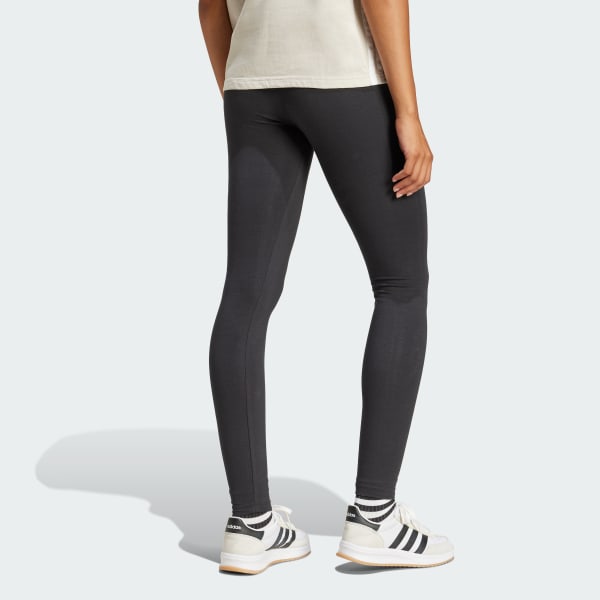 Black Essentials Big Logo Cotton Leggings