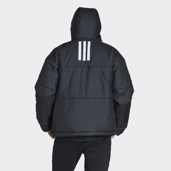 adidas BSC 3-Stripes Puffy Hooded Jacket - Black | adidas UK