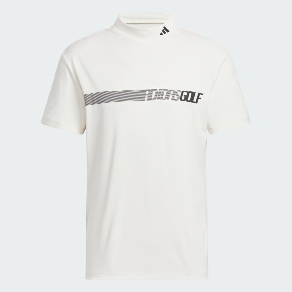 สีขาว เสื้อโปโลแขนสั้นคอสูง