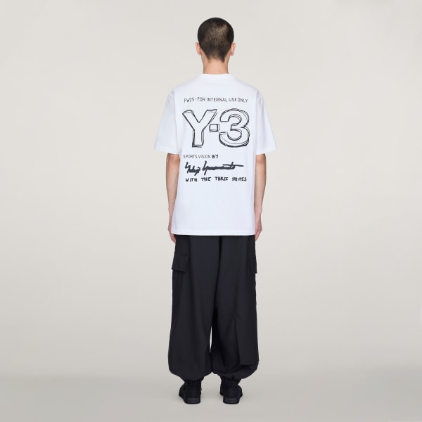 Weiss Y-3 Short Sleeve T-Shirt