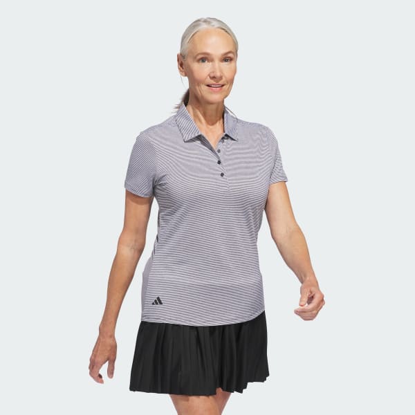 Negro Playera Polo de Manga Corta Ottoman Para Mujer