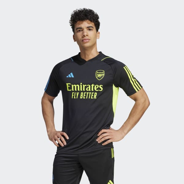 arsenal black training top