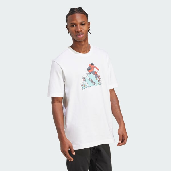 Branco Camiseta Estampada Doodle Hunt Bike
