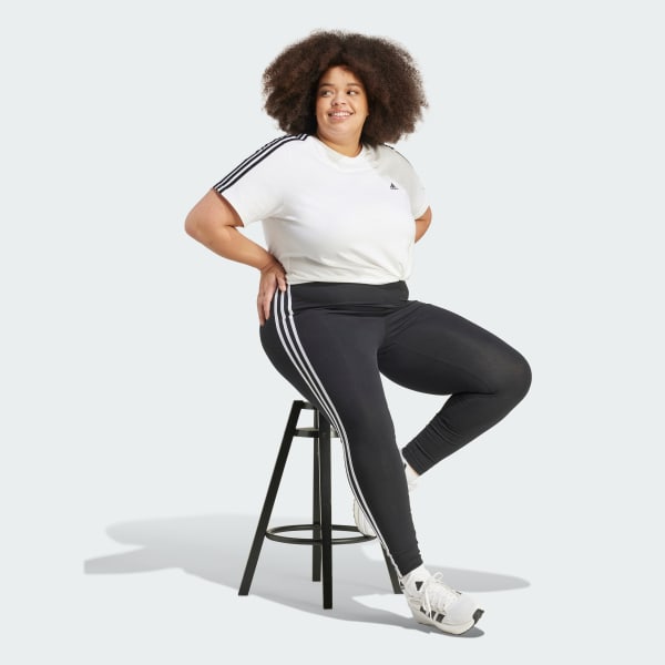 Nero Tight Essentials 3-Stripes (Taglie plus) JDW82
