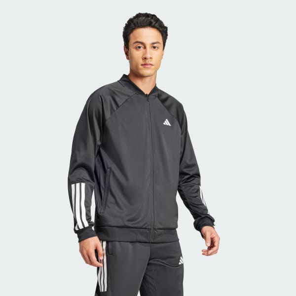 adidas Club Tennis 3-Stripes Knitted Jacket - Black | Free