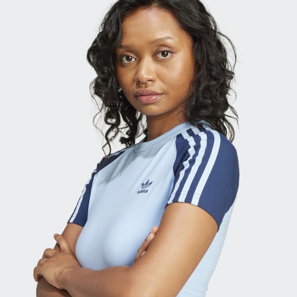 ★ adidas★ Adicolor 3S Raglan Tee JD4969 adidas Adicolor 3 Stripe White & Black Slim Raglan T-Shirt