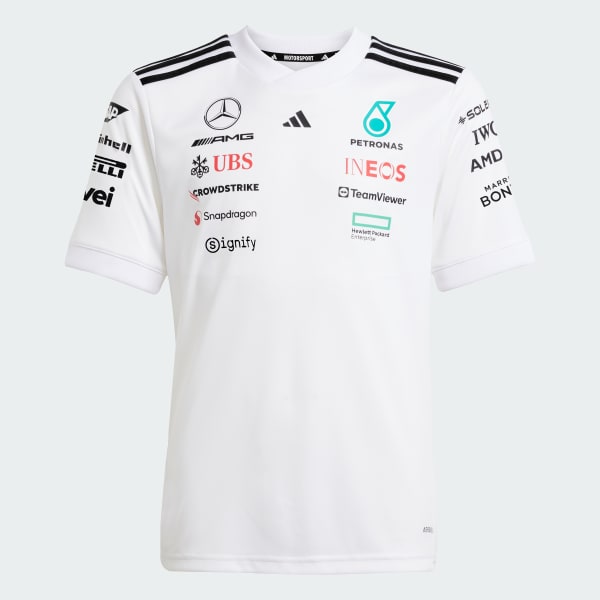 Hvid MERCEDES - AMG PETRONAS FORMULA ONE TEAM DRIVER TRØJE