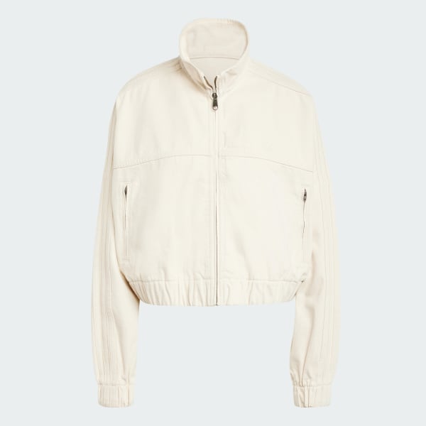 White Premium Essentials Denim Track Top