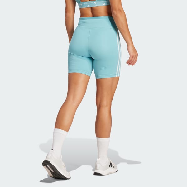 Turquesa Mallas cortas Training Essentials High-Waisted 3 bandas