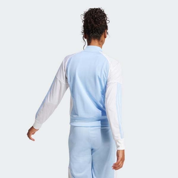 adidas Tricot 3-Stripes Fashion Track Top - Blue | Free