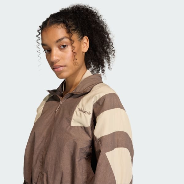 adidas BLOCKED WASHED ZIPPED TRACK TOP - Brown | Free Shipping