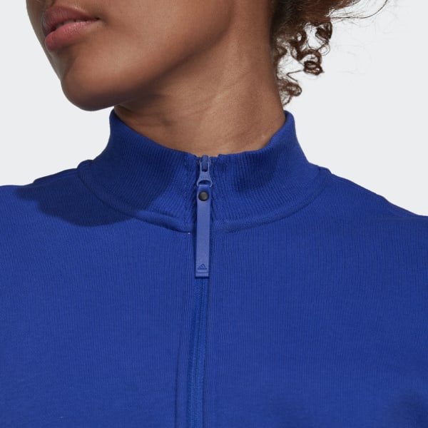 Blue Half-Zip Sweater Dress