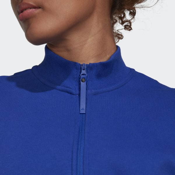 Niebieski Half-Zip Sweater Dress LA322