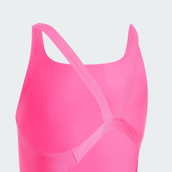 Rose Maillot de bain pour enfants avec dos en V