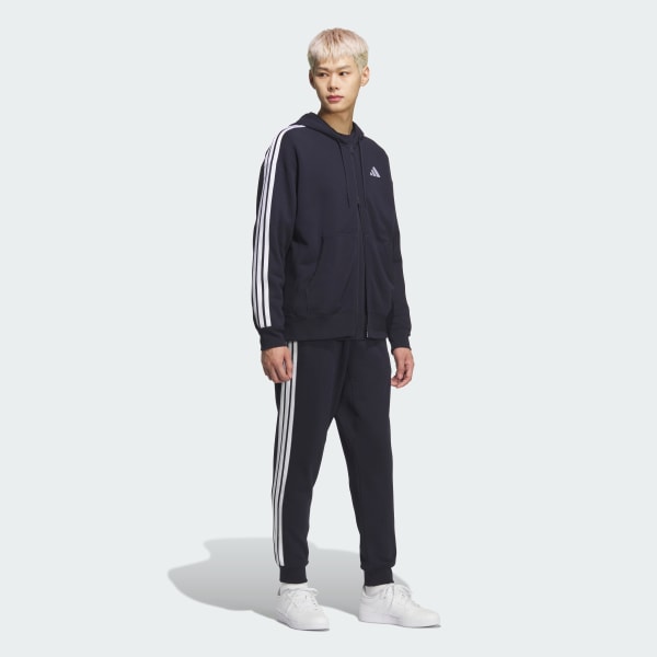 ブルー エッセンシャルズ プラス レギュラーフィット スリーストライプス フレンチテリー カフパンツ