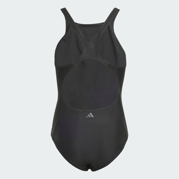Black Performance Big Bars Swimsuit Kids