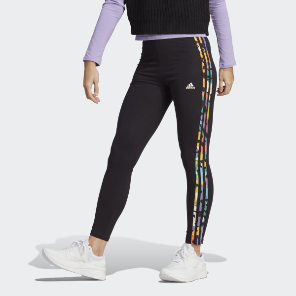 adidas Essentials 3-Stripes High-Waisted Jersey Leggings - Black | | adidas US