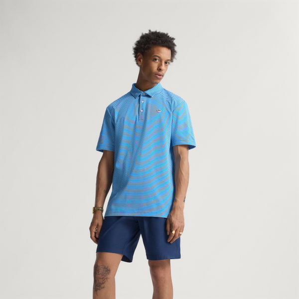 สีน้ำเงิน เสื้อโปโลลายทางผ้าปิเก้ Originals