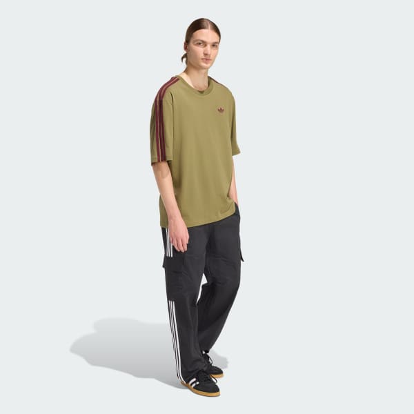 Zielony KOSZULKA ADICOLOR 3-STRIPES OVERSIZED